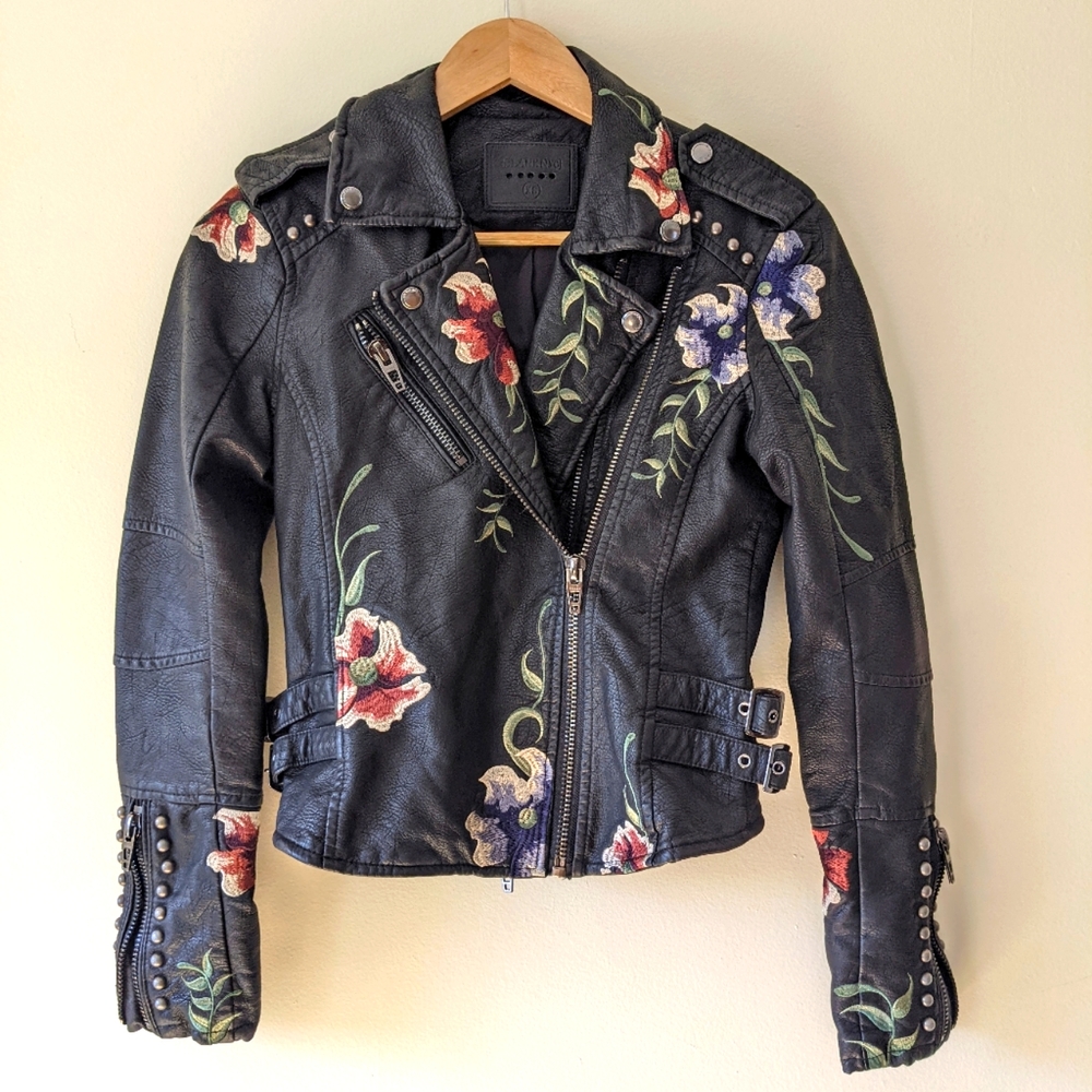 Embroidered Leather Jacket